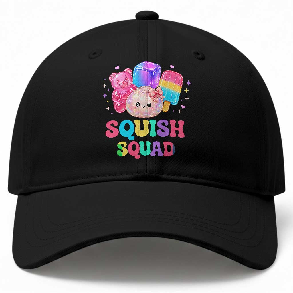 Squish Squad Kawaii Glitter Dumpling and Candy Graphic Baseball Cap Cute Gummy Bear Popsicle TS02 Print Your Wear