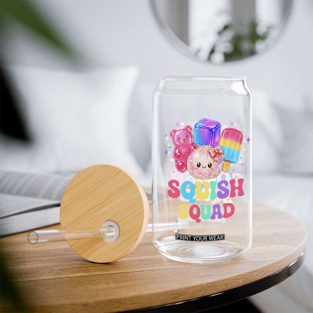 Squish Squad Kawaii Glitter Dumpling and Candy Graphic Glass Can Cute Gummy Bear Popsicle TS02 Print Your Wear