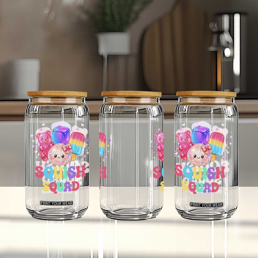 Squish Squad Kawaii Glitter Dumpling and Candy Graphic Glass Can Cute Gummy Bear Popsicle TS02 Print Your Wear