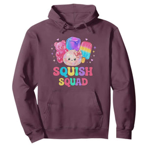 Squish Squad Kawaii Glitter Dumpling and Candy Graphic Hoodie Cute Gummy Bear Popsicle TS02 Maroon Print Your Wear