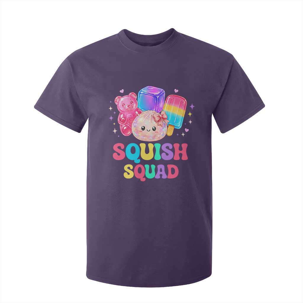 Squish Squad Kawaii Glitter Dumpling and Candy Graphic T Shirt For Kid Cute Gummy Bear Popsicle TS02 Purple Print Your Wear
