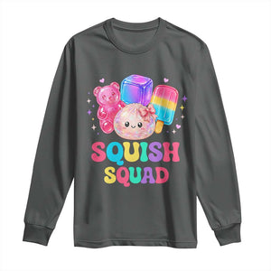 Squish Squad Kawaii Glitter Dumpling and Candy Graphic Long Sleeve Shirt Cute Gummy Bear Popsicle TS02 Dark Heather Print Your Wear