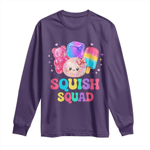 Squish Squad Kawaii Glitter Dumpling and Candy Graphic Long Sleeve Shirt Cute Gummy Bear Popsicle TS02 Purple Print Your Wear