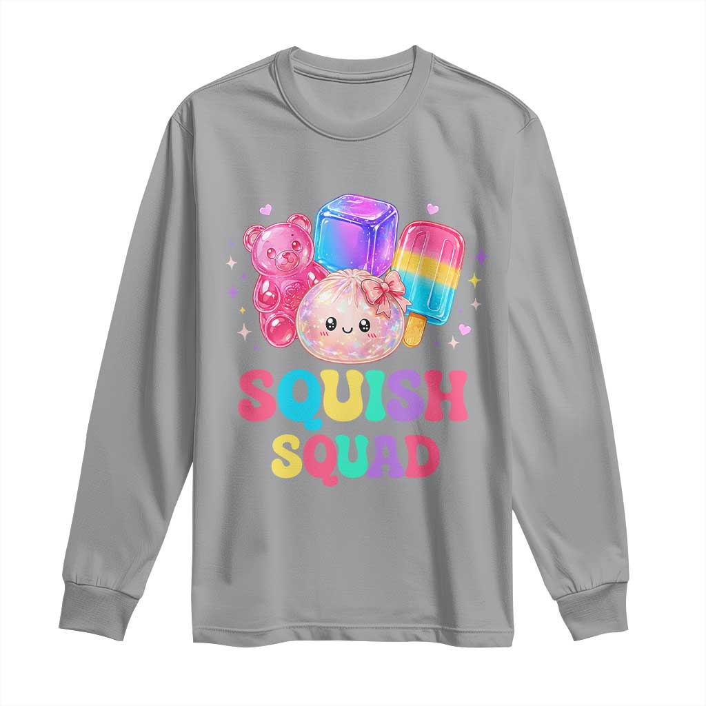 Squish Squad Kawaii Glitter Dumpling and Candy Graphic Long Sleeve Shirt Cute Gummy Bear Popsicle TS02 Sport Gray Print Your Wear