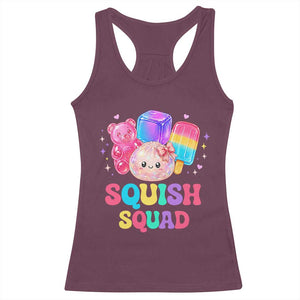 Squish Squad Kawaii Glitter Dumpling and Candy Graphic Racerback Tank Top Cute Gummy Bear Popsicle TS02 Maroon Print Your Wear
