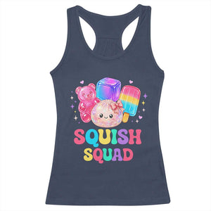 Squish Squad Kawaii Glitter Dumpling and Candy Graphic Racerback Tank Top Cute Gummy Bear Popsicle TS02 Navy Print Your Wear