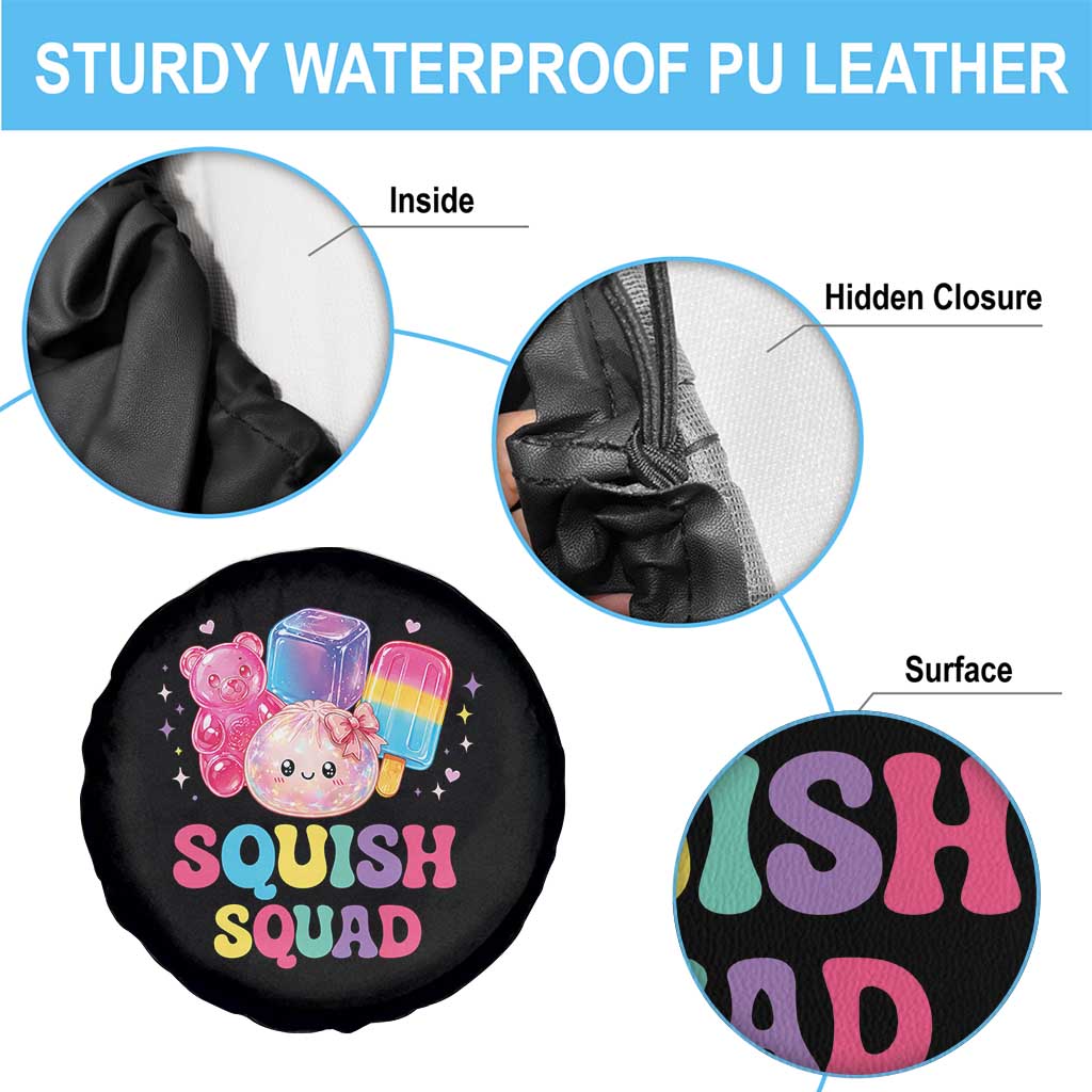 Squish Squad Kawaii Glitter Dumpling and Candy Graphic Spare Tire Cover Cute Gummy Bear Popsicle TS02 Print Your Wear