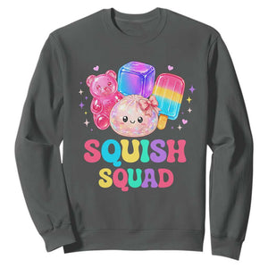 Squish Squad Kawaii Glitter Dumpling and Candy Graphic Sweatshirt Cute Gummy Bear Popsicle TS02 Dark Heather Print Your Wear
