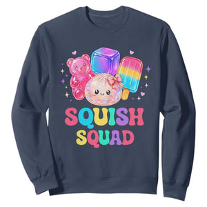 Squish Squad Kawaii Glitter Dumpling and Candy Graphic Sweatshirt Cute Gummy Bear Popsicle TS02 Navy Print Your Wear