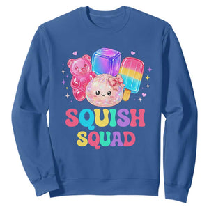 Squish Squad Kawaii Glitter Dumpling and Candy Graphic Sweatshirt Cute Gummy Bear Popsicle TS02 Royal Blue Print Your Wear