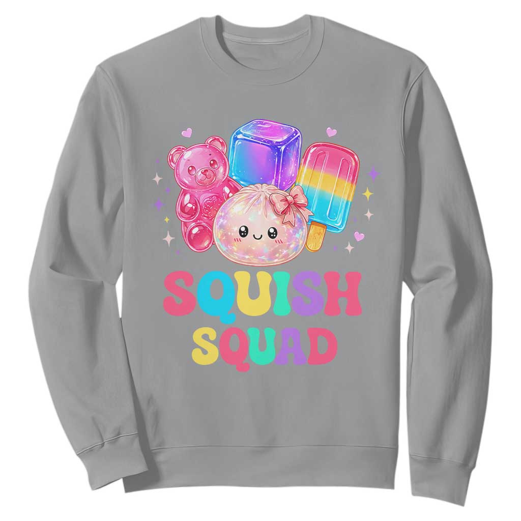 Squish Squad Kawaii Glitter Dumpling and Candy Graphic Sweatshirt Cute Gummy Bear Popsicle TS02 Sport Gray Print Your Wear