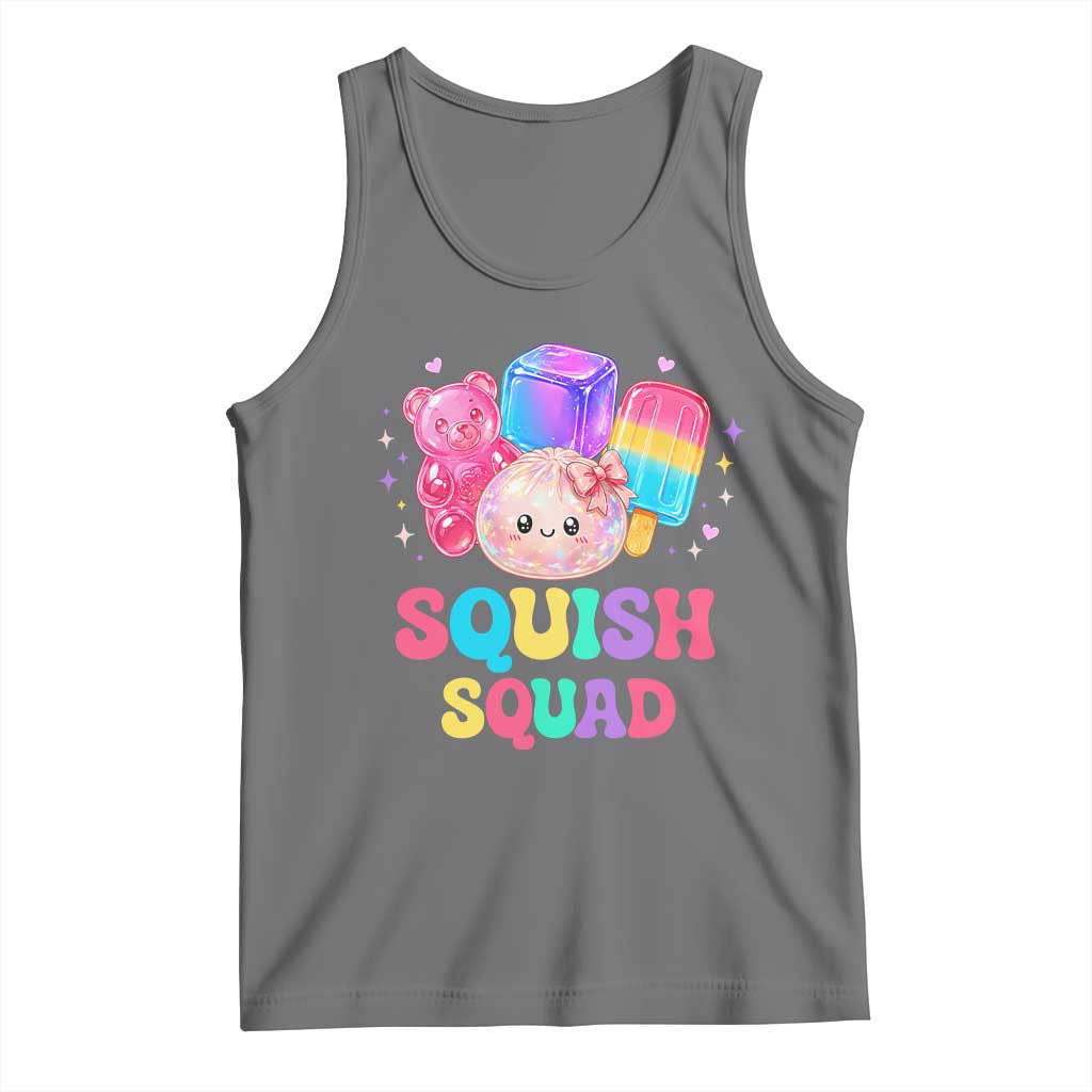Squish Squad Kawaii Glitter Dumpling and Candy Graphic Tank Top Cute Gummy Bear Popsicle TS02 Black Heather Print Your Wear
