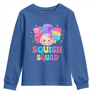 Squish Squad Kawaii Glitter Dumpling and Candy Graphic Youth Sweatshirt Cute Gummy Bear Popsicle TS02 Royal Blue Print Your Wear