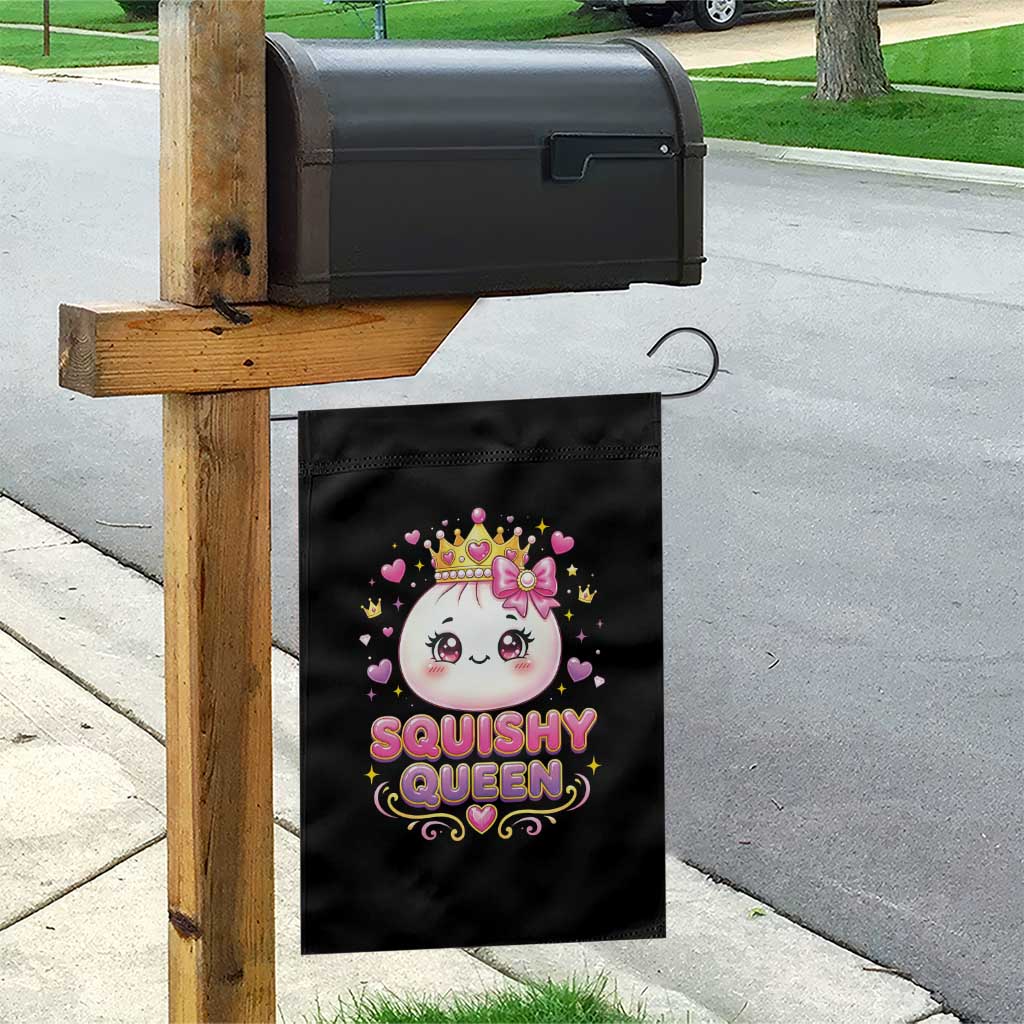 Squishy Queen Kawaii Glitter Dumpling Graphic Garden Flag Cute Tiara Crown and Pink Bow TS02 Print Your Wear