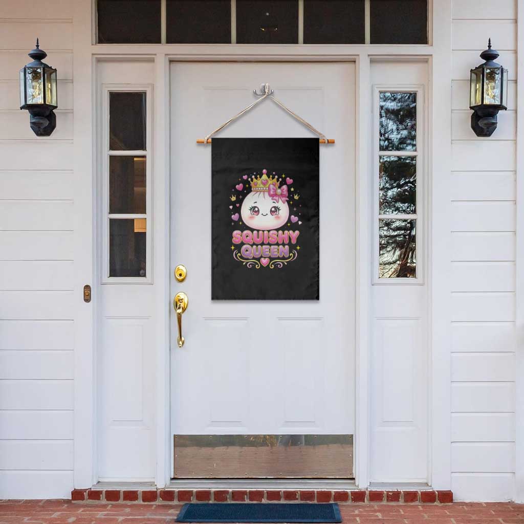 Squishy Queen Kawaii Glitter Dumpling Graphic Garden Flag Cute Tiara Crown and Pink Bow TS02 Print Your Wear