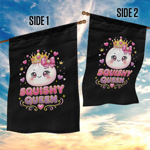 Squishy Queen Kawaii Glitter Dumpling Graphic Garden Flag Cute Tiara Crown and Pink Bow TS02 Print Your Wear