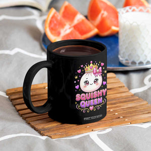 Squishy Queen Kawaii Glitter Dumpling Graphic Coffee Mug Cute Tiara Crown and Pink Bow TS02 Print Your Wear
