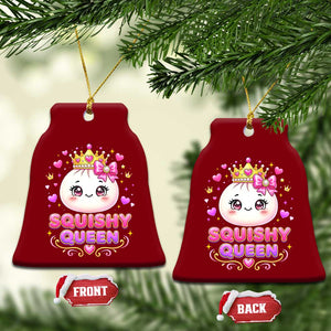 Squishy Queen Kawaii Glitter Dumpling Graphic Ceramic Ornament Cute Tiara Crown and Pink Bow TS02 Print Your Wear