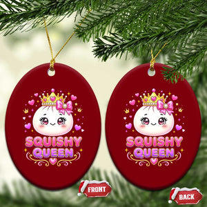 Squishy Queen Kawaii Glitter Dumpling Graphic Ceramic Ornament Cute Tiara Crown and Pink Bow TS02 Print Your Wear