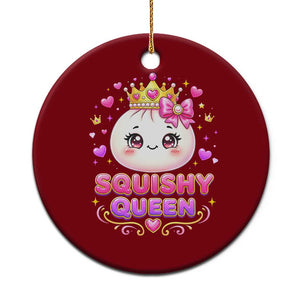 Squishy Queen Kawaii Glitter Dumpling Graphic Ceramic Ornament Cute Tiara Crown and Pink Bow TS02 1pc Red Print Your Wear
