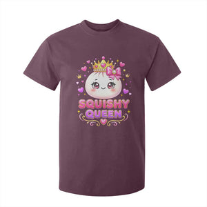 Squishy Queen Kawaii Glitter Dumpling Graphic T Shirt For Kid Cute Tiara Crown and Pink Bow TS02 Maroon Print Your Wear
