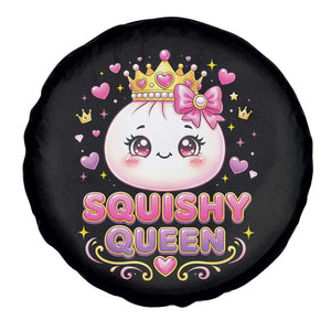 Squishy Queen Kawaii Glitter Dumpling Graphic Spare Tire Cover Cute Tiara Crown and Pink Bow TS02 Print Your Wear