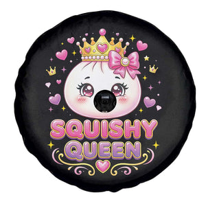 Squishy Queen Kawaii Glitter Dumpling Graphic Spare Tire Cover Cute Tiara Crown and Pink Bow TS02 Print Your Wear