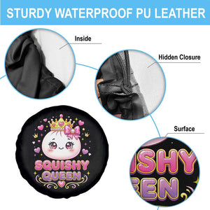 Squishy Queen Kawaii Glitter Dumpling Graphic Spare Tire Cover Cute Tiara Crown and Pink Bow TS02 Print Your Wear