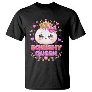 Squishy Queen Kawaii Glitter Dumpling Graphic T Shirt Cute Tiara Crown and Pink Bow TS02 Black Print Your Wear