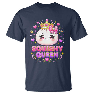 Squishy Queen Kawaii Glitter Dumpling Graphic T Shirt Cute Tiara Crown and Pink Bow TS02 Navy Print Your Wear