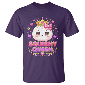 Squishy Queen Kawaii Glitter Dumpling Graphic T Shirt Cute Tiara Crown and Pink Bow TS02 Purple Print Your Wear