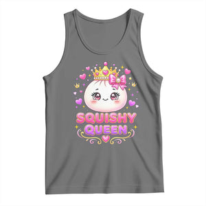 Squishy Queen Kawaii Glitter Dumpling Graphic Tank Top Cute Tiara Crown and Pink Bow TS02 Black Heather Print Your Wear