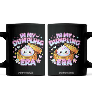 In My Dumpling Era Kawaii Pastel Graphic Coffee Mug Retro Groovy Glitter Bao Steamer Basket TS02 Black Print Your Wear