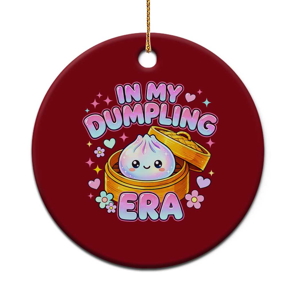 In My Dumpling Era Kawaii Pastel Graphic Ceramic Ornament Retro Groovy Glitter Bao Steamer Basket TS02 1pc Red Print Your Wear