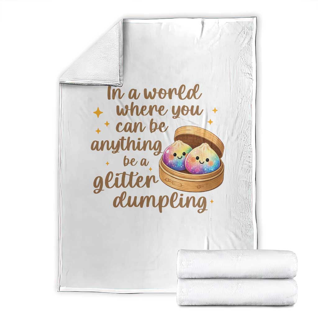 Be A Glitter Dumpling Kawaii Graphic Throw Blanket In A World Squish Squad Mystery Box TS02 White Print Your Wear