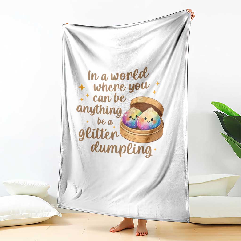 Be A Glitter Dumpling Kawaii Graphic Throw Blanket In A World Squish Squad Mystery Box TS02 Print Your Wear