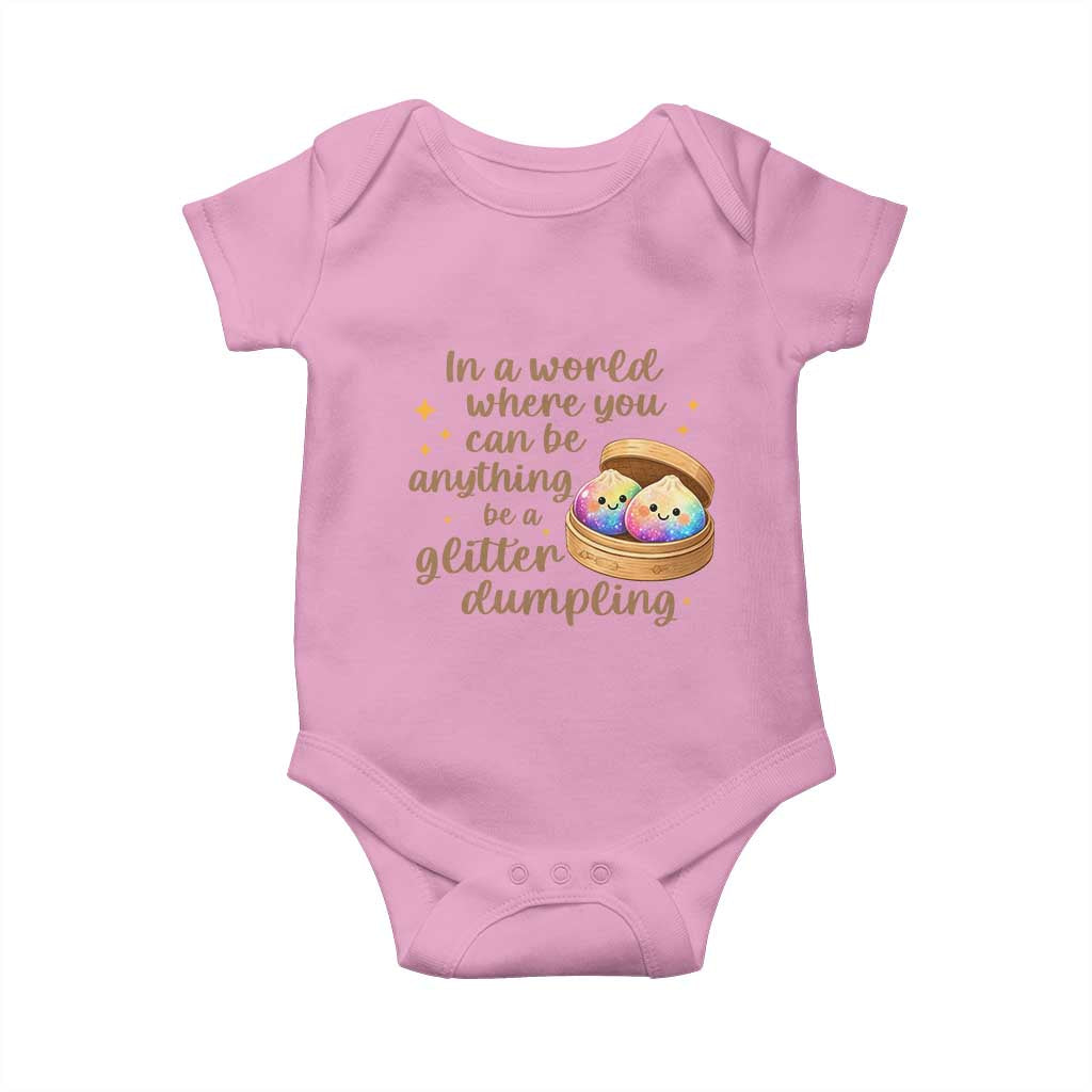 Be A Glitter Dumpling Kawaii Graphic Baby Onesie In A World Squish Squad Mystery Box TS02 Light Pink Print Your Wear