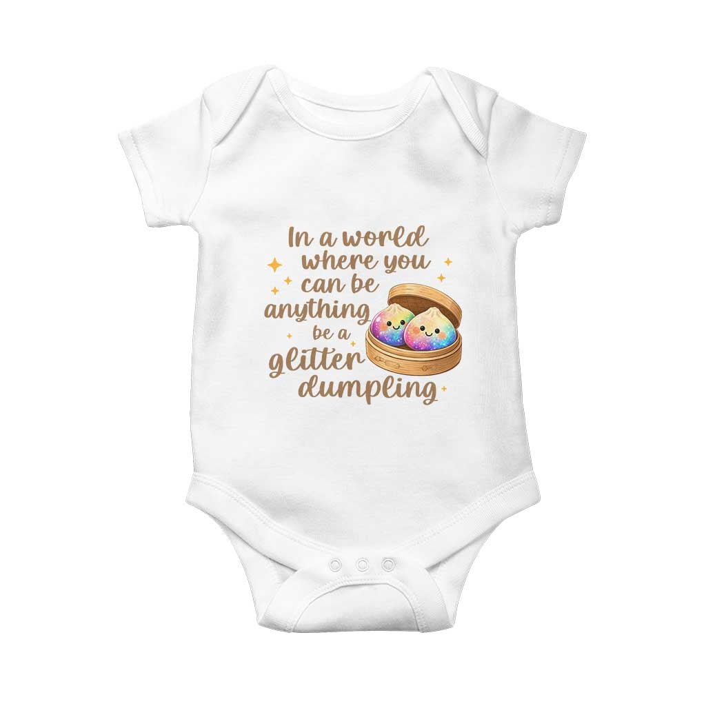 Be A Glitter Dumpling Kawaii Graphic Baby Onesie In A World Squish Squad Mystery Box TS02 White Print Your Wear