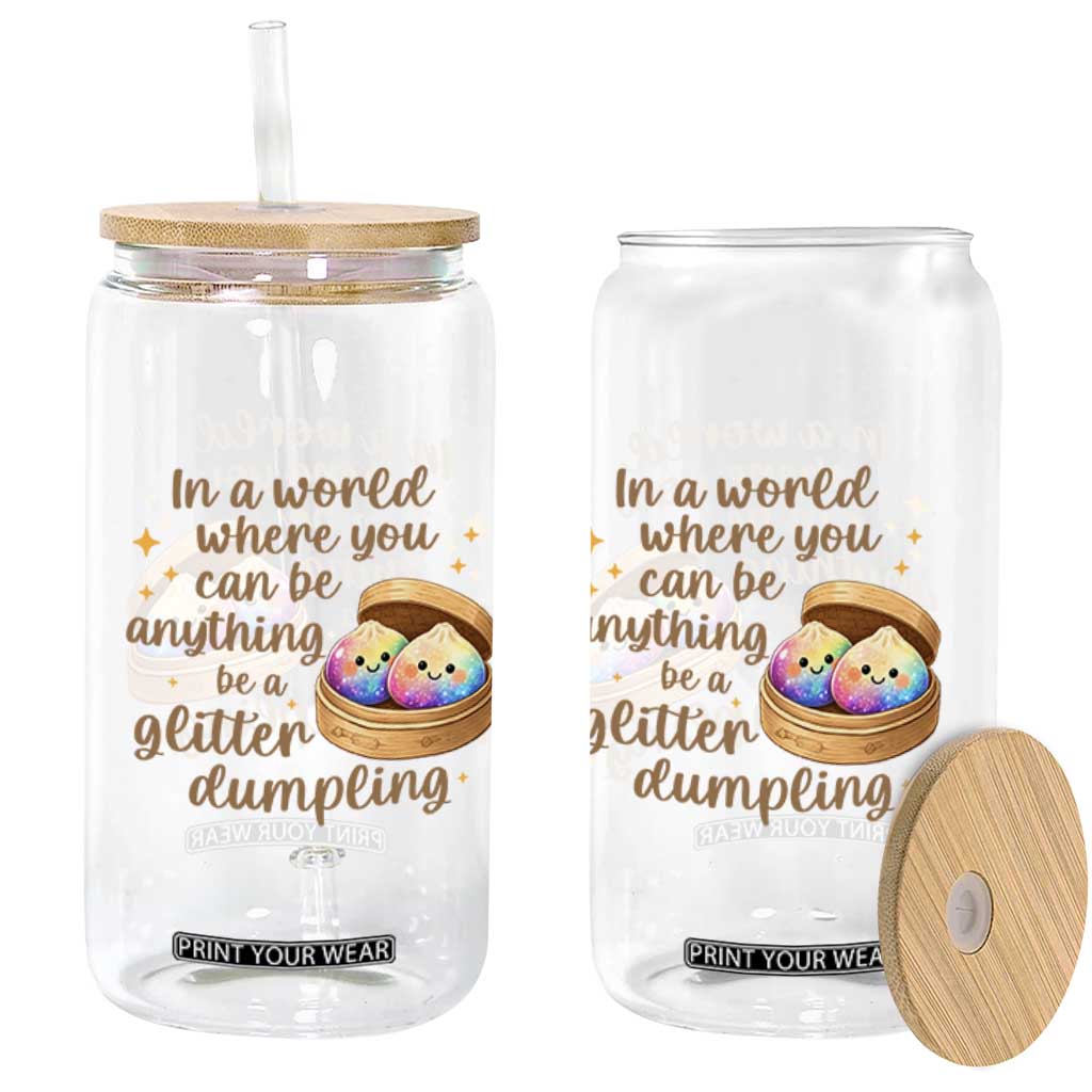 Be A Glitter Dumpling Kawaii Graphic Glass Can In A World Squish Squad Mystery Box TS02 Print Your Wear