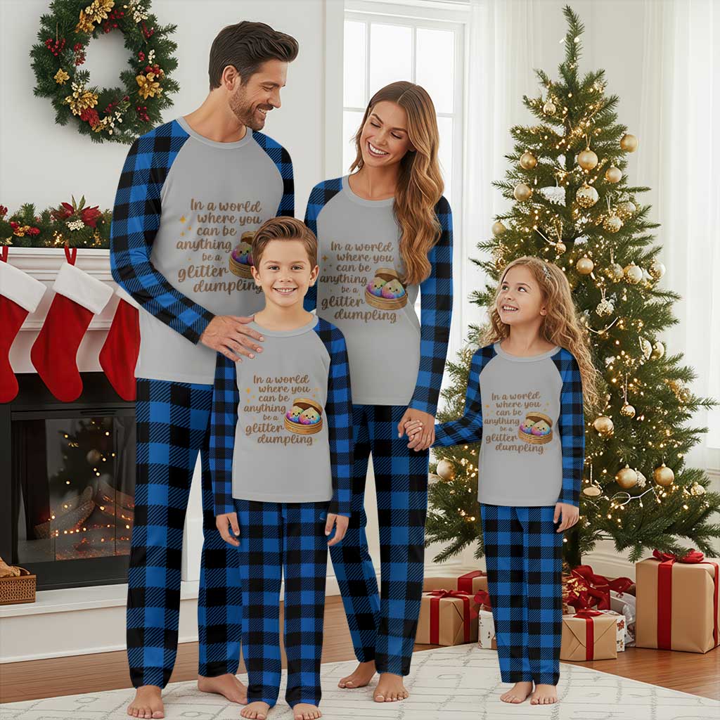 Be A Glitter Dumpling Kawaii Graphic Plaid Pajama Set In A World Squish Squad Mystery Box TS02 Blue Plaid Print Your Wear