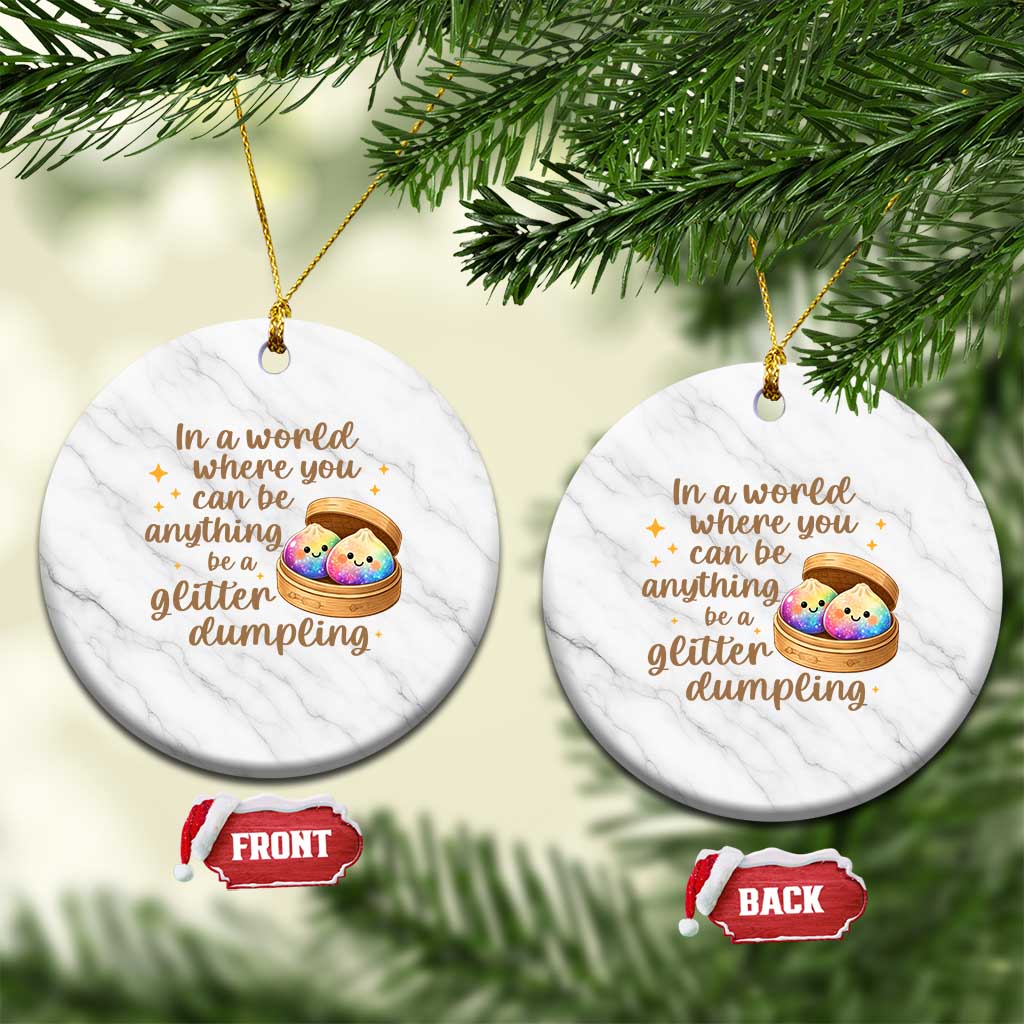 Be A Glitter Dumpling Kawaii Graphic Ceramic Ornament In A World Squish Squad Mystery Box TS02 1pc White Marble Print Your Wear