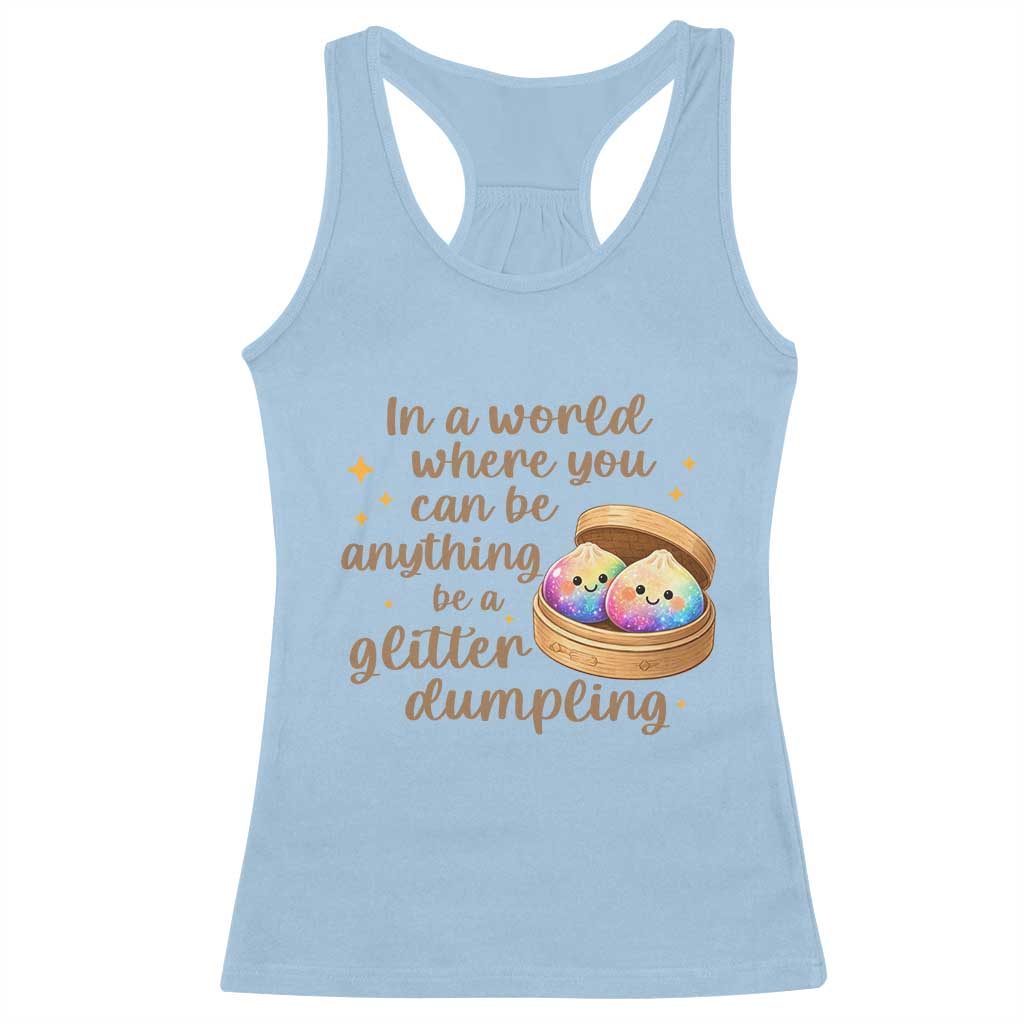Be A Glitter Dumpling Kawaii Graphic Racerback Tank Top In A World Squish Squad Mystery Box TS02 Light Blue Print Your Wear