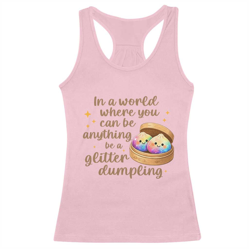 Be A Glitter Dumpling Kawaii Graphic Racerback Tank Top In A World Squish Squad Mystery Box TS02 Light Pink Print Your Wear