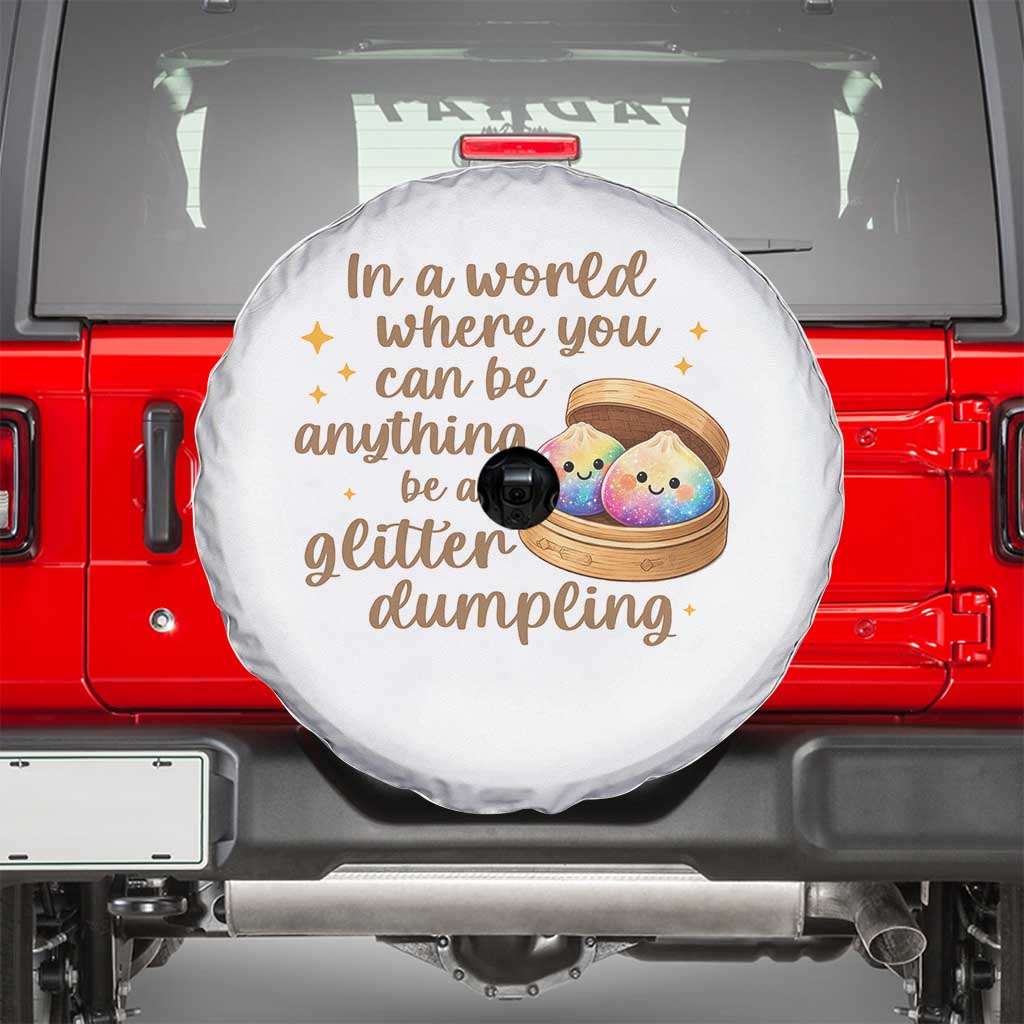 Be A Glitter Dumpling Kawaii Graphic Spare Tire Cover In A World Squish Squad Mystery Box TS02 White Print Your Wear