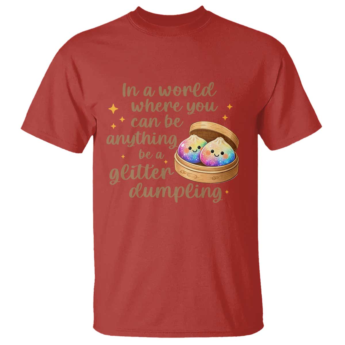 Be A Glitter Dumpling Kawaii Graphic T Shirt In A World Squish Squad Mystery Box TS02 Red Print Your Wear