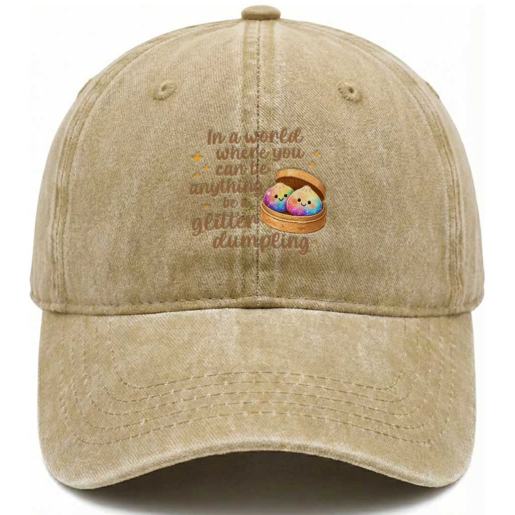 Be A Glitter Dumpling Kawaii Graphic Washed Cotton Baseball Cap In A World Squish Squad Mystery Box TS02 Print Your Wear