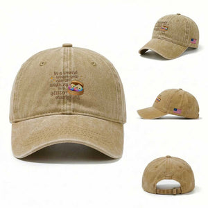 Be A Glitter Dumpling Kawaii Graphic Washed Cotton Baseball Cap In A World Squish Squad Mystery Box TS02 Washed Cap Universal Fit Khaki Print Your Wear