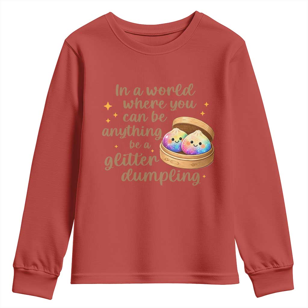 Be A Glitter Dumpling Kawaii Graphic Youth Sweatshirt In A World Squish Squad Mystery Box TS02 Red Print Your Wear