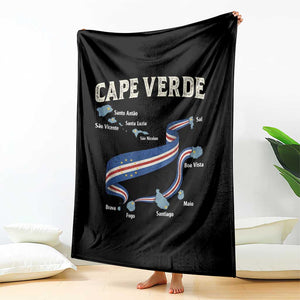 Cape Verde Islands Map National Flag Throw Blanket Cabo Verde Archipelago Geography Pride TS02 Print Your Wear