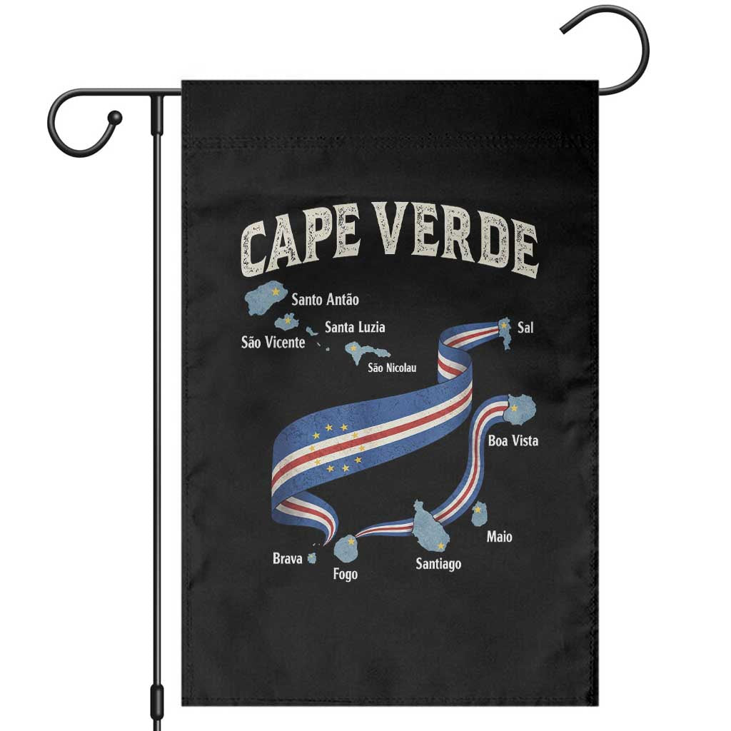 Cape Verde Islands Map National Flag Garden Flag Cabo Verde Archipelago Geography Pride TS02 Black Print Your Wear